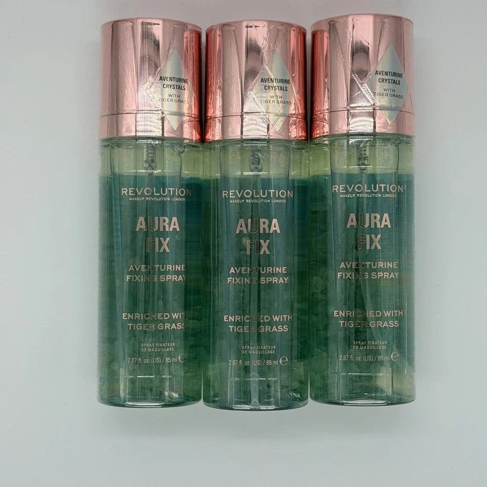 Revolution 3 Pack Aura Fix Aventurine Fixing Spray Tiger Grass Makeup Setting